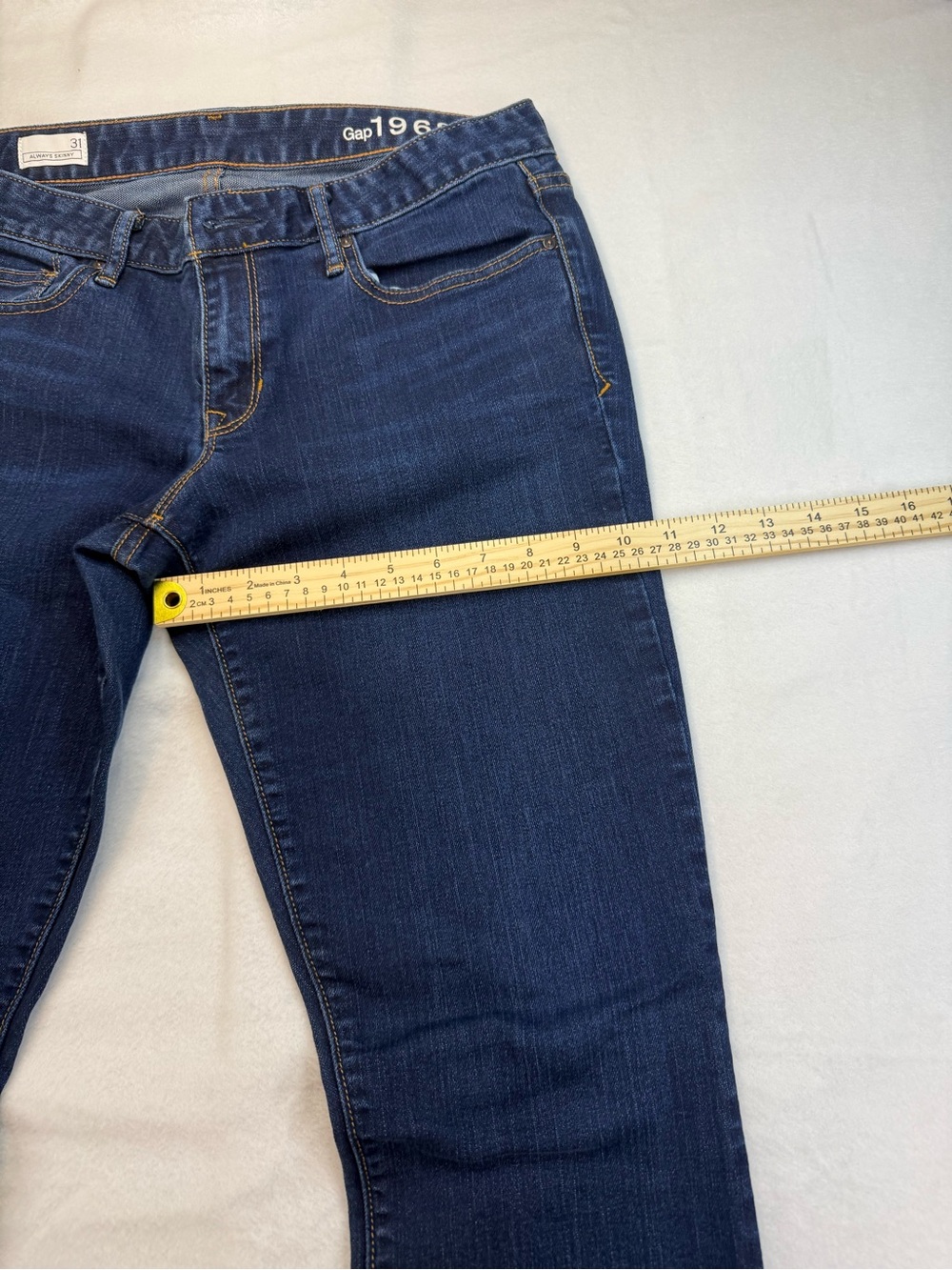 Ladies Dark Blue Stretch Denim Jeans - Picture 5 of 11